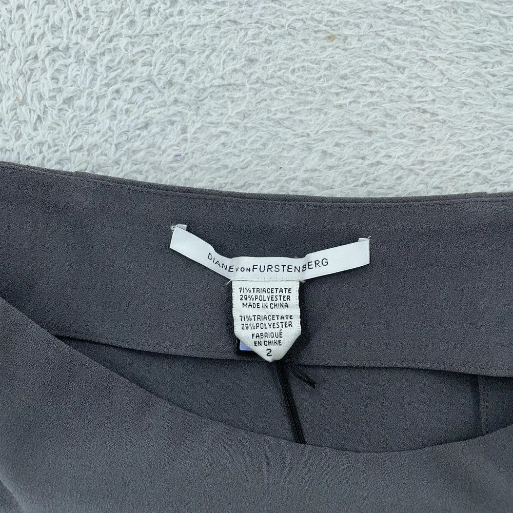 Diane von Furstenberg Martini Mini Skirt Womens‎ 2 Gray Side Zip DVF S3437887T11